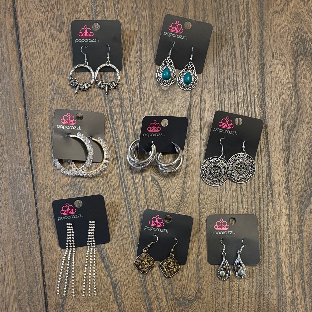 Paparazzi Silver and Turquoise Earring Collection